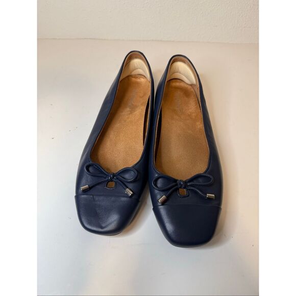 Vionic Klara Navy Square Toe Flats Soze 9 - Picture 4 of 10